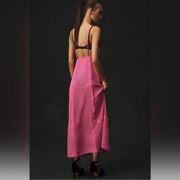 ✨ Anthropologie Sheer Paneled Midi Dress Sz 10P - Picture 3 of 6